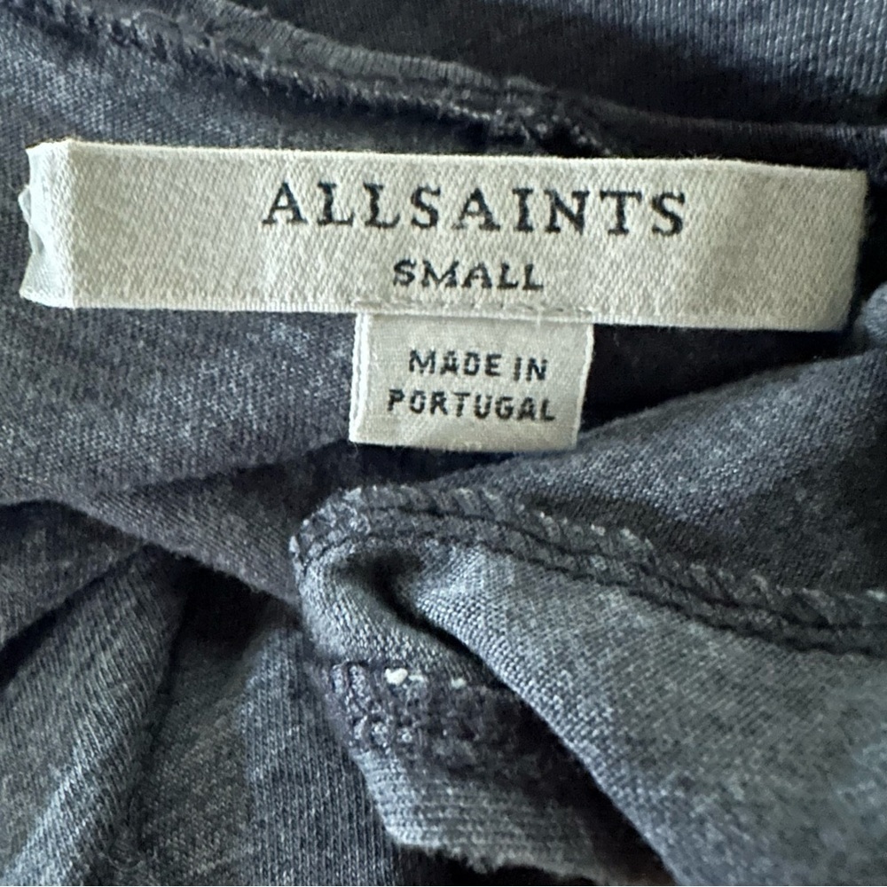 Allsaints Elke Tie-Detail Maxi Dress Coal Gray Size S - Picture 6 of 9